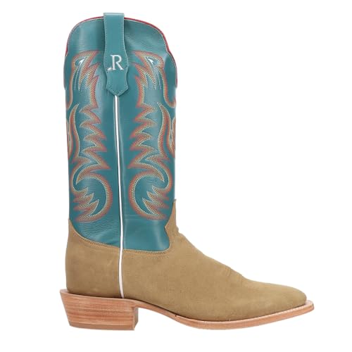 Mens Sand Rough Out Wide Square Toe Casual Boots Mid Calf - Blue, Brown