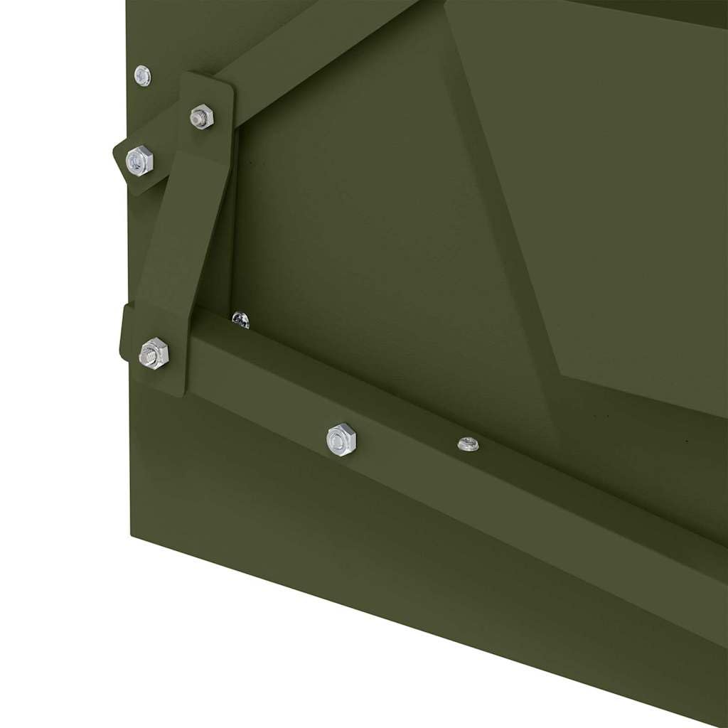 Alimentador de pedal para gallinas de acero verde oliva 50 x 40 x 29 cm, dispensador de alimentación gallina exterior, alimentador de aves de corral práctico con mecanismo automático