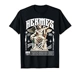 Urban Empyre Hermes Greek God Statue Greek Mythology Streetwear T-Shirt, Small, Black