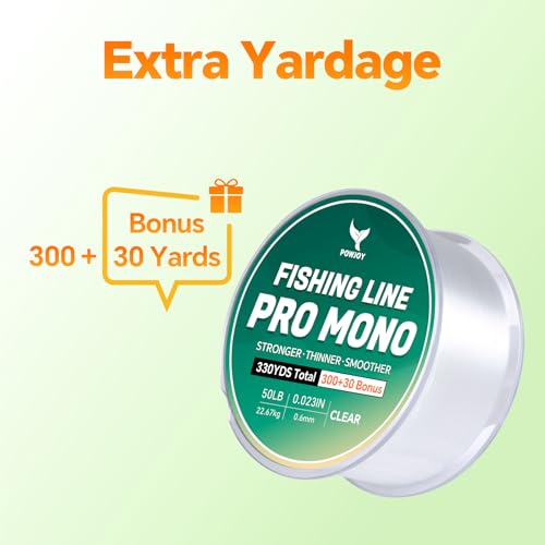 Image of Monofilament Fishing Line with Knot Guide Card, Tangle-Free Snap Ring for No More Mess, Low Memory Smooth Casting Nylon Mono String, 15 /20 /30 /50 /80LB, 220-1050 Yards