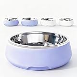 Stainless Steel Dog Bowls,Insulated Dog Bowl with Double Wall,Purple Dog Bowl,Medium Dog Food Bowls,Small Dog Bowl,Non Slip Dog Food Bowl,Puppy Bowls,Dishwasher Safe Metal Pet Bowl,45Fl Oz Purple