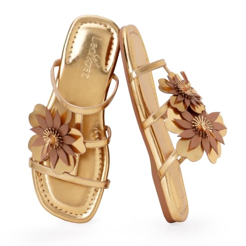 Image of LACIKOSZ Flower Flat Sandals for Women Calla Lily Sandals