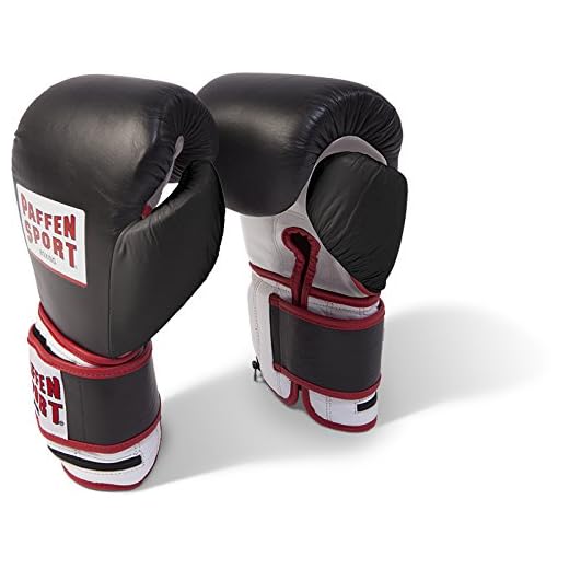 Paffen Sport PRO Weight Boxhandschuhe für das Training; schwarz/weiß/rot; GR: M/L