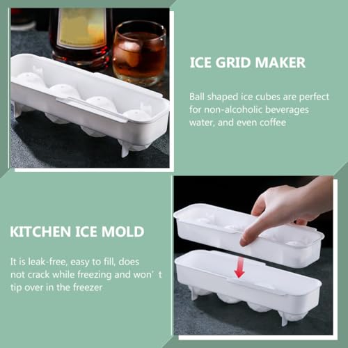 Molde plástico para hielo en esfera 2 piezas con tapa miniatura 3