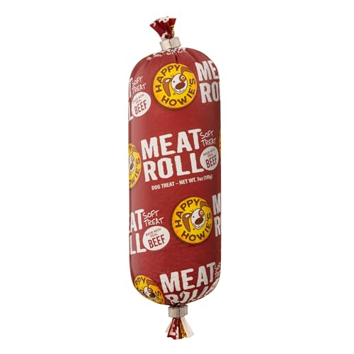 Happy Howie's Soft Meat Roll Treat - Soft Dog Food Beef Rolls, High Protein, Natural Ingredients, for All Dogs, Made in USA - Beef, 7 Oz (Pack of 1)