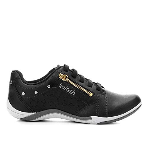 Sapatênis Kolosh Tênis Feminino Ziper Strass Elástico C1282R