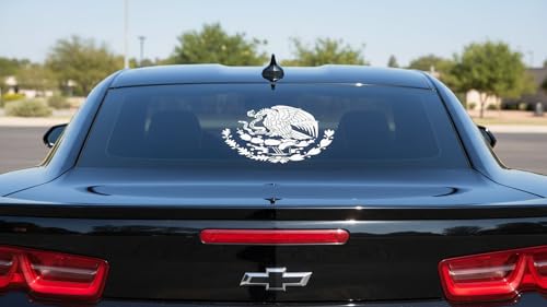 Image of 1 pcs Calcomania Escudo Mexicano Aguila, 10 inches - Mexican Eagle Car Window Sticker Shield Emblem Sticker Mexican Flag Decals