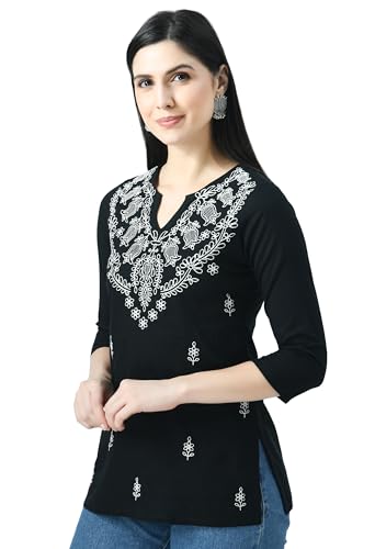 Image of QAZMI Women's Cotton Straight Embroidered Kurti