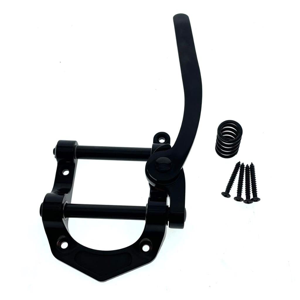 KAISH Gitarre Vibrato Saitenhalter Tremolo Steg Flat Top Body Tremolo Vibrato Bridge für E-Gitarren Schwarz