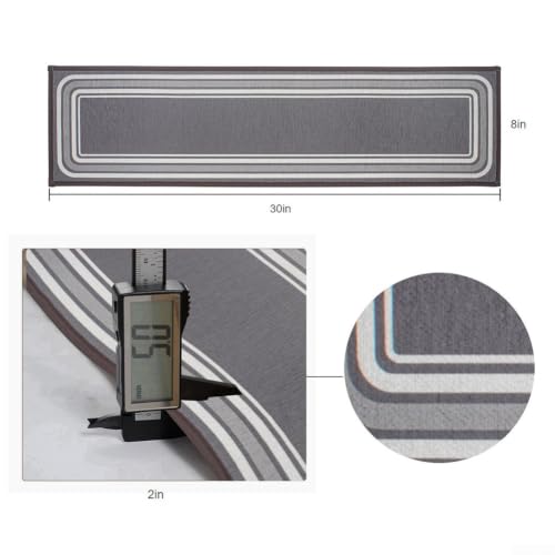 Marches d'escalier lavables en textile gris haut de gamme - 8