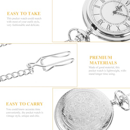 Reloj de bolsillo labrado con aleación robusta y estilo tradicional 5
