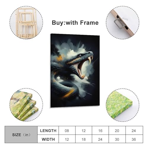 Poster serpent bouche ouverte impression d'art moderne 20x30 cm - 2