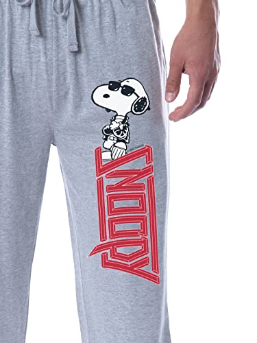 Peanuts Men's Joe Cool Rocker Character Logo Sleep Jogger Pajama Pants2