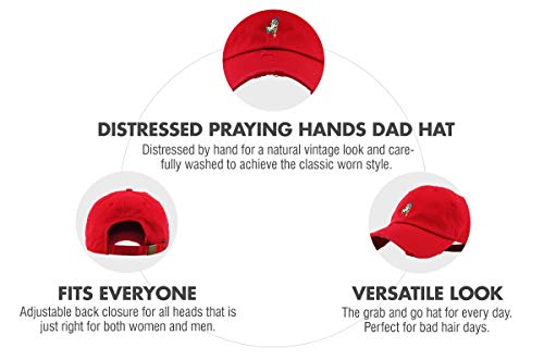 Image of KBETHOS Praying Hands Rosary Dad Hat Baseball Cap Unconstructed Polo Style Adjustable Unisex