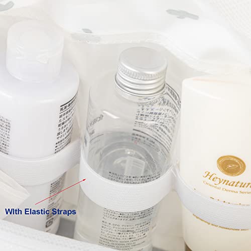 Agirlvct Hanging Toiletry Bag For Women,Large Travel Fold-Able Toiletry Bag,Water-Resistant Cosmetic Makeup Organizer For Toiletries Cosmetics Gym Bathroom Shower Bag Business(White) #TOP3