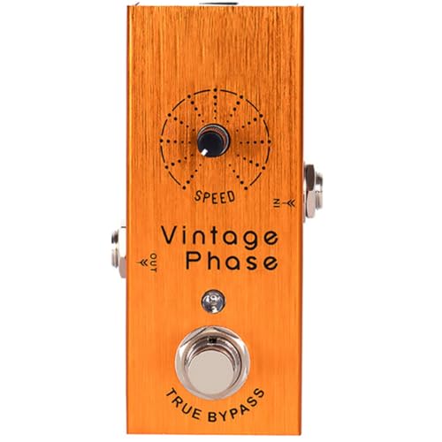 Classic Analog Phase Effect Pedal for Guitar and Bass, Orange Metal