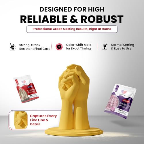 Image of Molding Powder 500gms & Casting Powder 1Kg Combo Pack for Hand Casting | DIY Plaster Mold Kit for Couples, Family & Baby Handprint Keepsake | Ideal for Birthday & Anniversary Gift