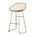 Tabourets de Bar Tabouret de Chaise de Chaise avec Dossier chaises de siège de Coussin Ronds pour la Cuisine | Pub | Tabouret de Bar Café Bar Jambes en métal doré Max. Charge 200 kg