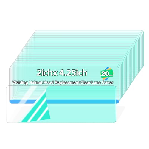 YUEERIO clear welding lens 2x4.25 - Premium 0.04 Thick lens -20 Pcs