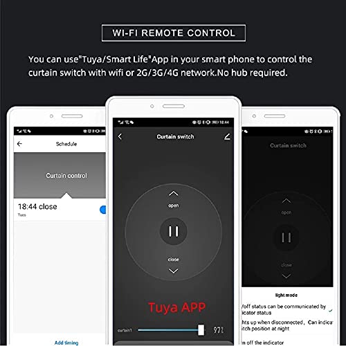 MHCOZY WiFi Smart Roller Shutter Switch Relay Module for Electric Motorized Curtains Blinds Awnings,Tuya Smart life app remote control,Percent timer function,compatible with Alexa Google Home - Image 3