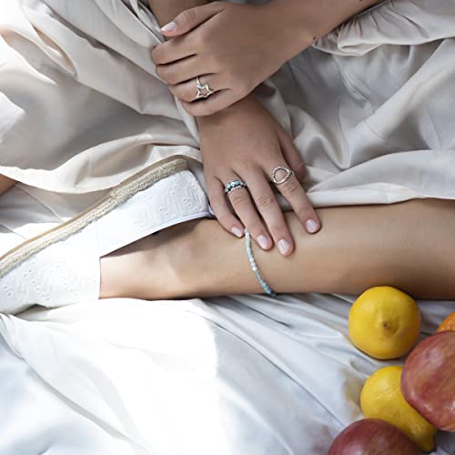 Silpada 'Seven Seas' Multi-Stone Anklet In Sterling Silver, 8'' + 2" #TOP4