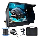 Underwater Fishing Camera 5' IPS, 98ft Cable, IP68 Waterproof Portable Fish Finder with Camera, Night Vision Ice Fishing Camera, Submersible Underwater Fish Camera for Boat, Kayak & Bank Fishing