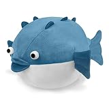 VIBERS 11 Inch Cute Puffer Fish Plush Soft Stuffed Puffer Fish Throw Pillow for Kids Ocean Fish Birt