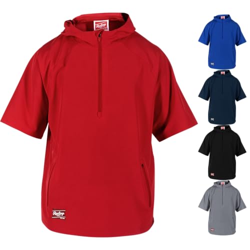 Image of Rawlings | Colorsync Short Sleeve Hooded Cage Jacket | Adult XXX-Large | Scarlet