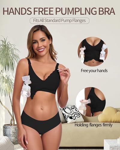 Image of Vinfact Hands Free Pumping Bra Adjustable Breast-Pumps Nursing Bras Comfort Maternity Breast Pump Bra
