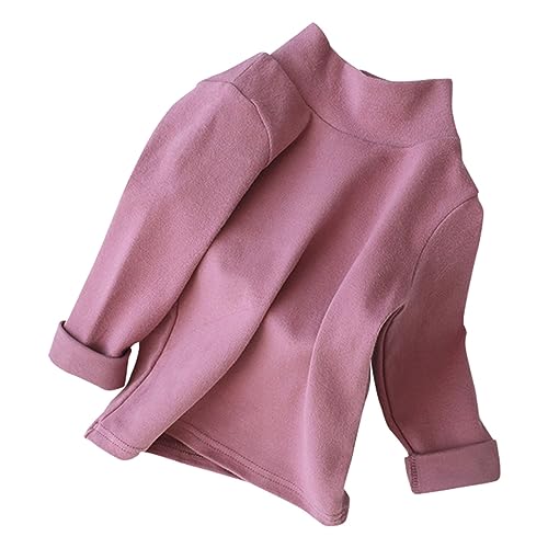 BILIKEYU Toddler Little Girls Turtleneck Sweaters Long Sleeve Plain Casual Stretchy Knit Pullover Tops for Kids