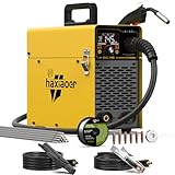 Haxiaoer 145A Soldador de Hilo Continuo Sin Gas 3 en 1 Máquina de Soldar MIG con ARC/Flux MIG/Lift TIG, Pantalla LED Digital Inteligente, Soldador Inversor Compacto