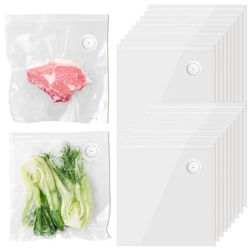 Kssvzz Sacs de Mise sous Vide 20 Sachets 26 * 28 cm pour Mini Machine Sous Vide, Sacs à Faire de Congélation pour la Conservation des Aliments, Sans BPA