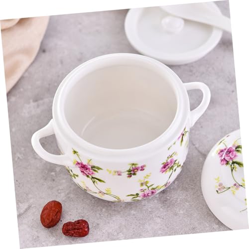 Bol céramique avec couvercle vaisselle de cuisine soupe ragoût