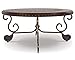 Signature Design by Ashley Rafferty Ornate Round Coffee Tabe with Decorative Metal Detail, Dark Brown