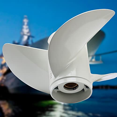 Image of 13 1 /2x15-K Outboard Propeller for Yamaha Engine 60HP 70HP 75HP 80HP 85HP 90HP 115HP 130HP，15 Tooth, RH ，3-Blade，Replaces 6E5-45947-00-EL，White