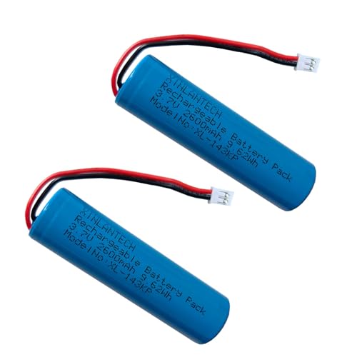 Batería de ion de litio recargable de 2600 mAh 9,62 Wh con conector PH 2.0/2P para Croove B0143KH9KG Voice Amplifier Replacement Battery, PH2.0 2Pin Plug 3,7v 18650 batería   2 unidades
