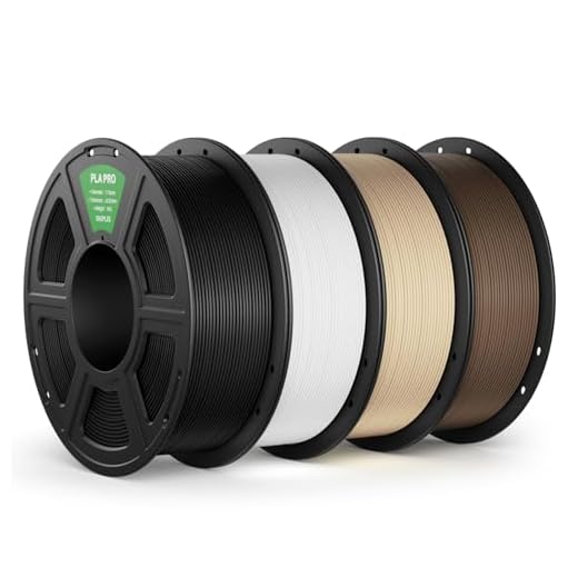 DEEPLEE PLA PRO Filament 1.75mm, Stronger Toughness 3D Printer Filament 4KG, PLA Filament Dimensional Accuracy +/- 0.02 mm, Neatly Wound, Fits Most FDM 3D Printer, Black White Beige Braun