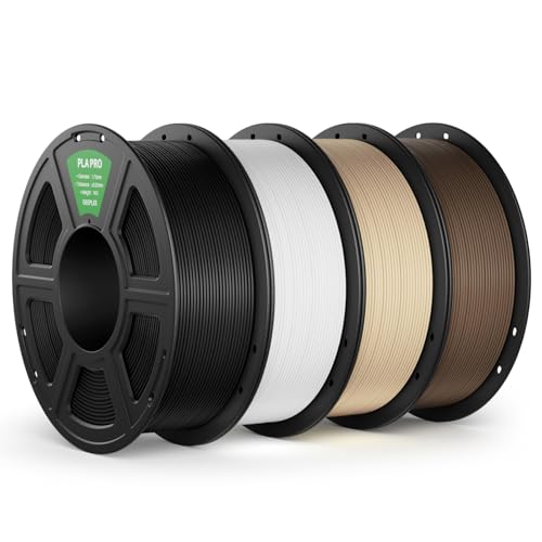 Image of PLA PRO Filament 1.75mm, Stronger Toughness 3D Printer Filament 4KG, PLA Filament Dimensional Accuracy + /- 0.02 mm, Neatly Wound, Fits Most FDM 3D Printer, Black White Beige Braun