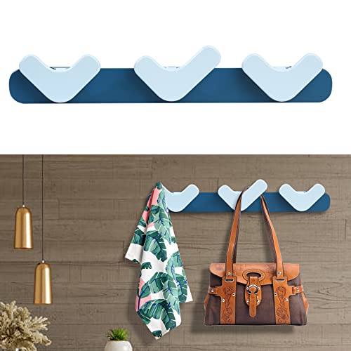 Perchero de Pared con 3 Ganchos, Percheros Gancho de Pared Infantil, Colgadores Pared para Recibidor Baño Dormitorio Cocina - Azul Cover