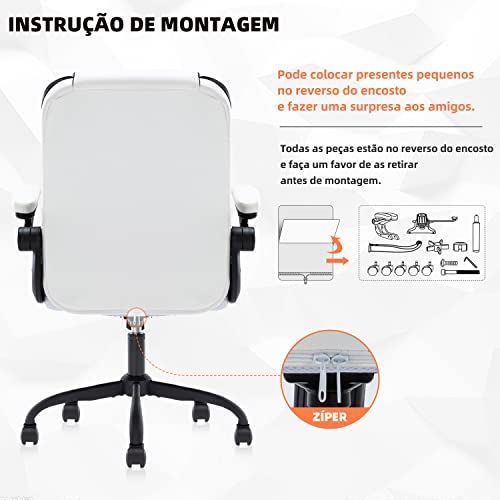 YAMASORO Cadeira de Escritorio Branca Apoio Lombar Cadeira Para Escrivaninha Cadeira Giratoria NR17