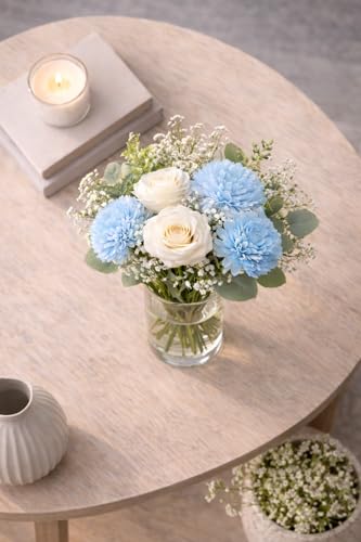 Image of Divyakosh Faux Flower Bouquet for Vase - Realistic Floral Bunches for Wedding Decor, Bridal Party, Farmhouse Table Centre Pieces, UV Resistant Fake Flowers for Indoor Outdoor