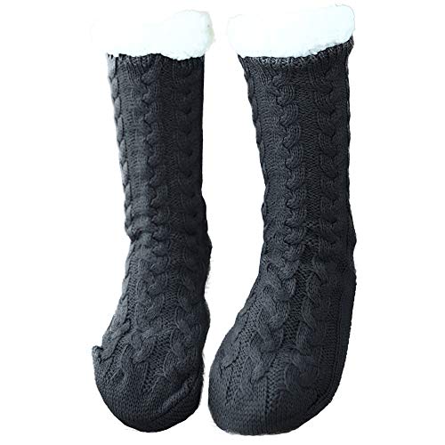 Engmoo Fuzzy Fleece Winter Soft Warm socks Deer Thick Christmas Socks Gift with Grippers Slipper for Women Girls