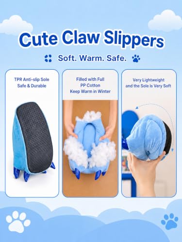 Image of acdiac Unisex Soft Monster Claw Slippers Fun Dino Slippers Animal Paw Shoes For Men Women Boy Girl With Home Halloween Party Cosply Costume Footwear