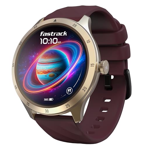 Image of Fastrack Jupitor R2 Smart Watch, 1.38 inch TFT Display, 240 * 240 Pixel Resolution, SingleSync BT Calling, AI Voice Assistant, 100+ Sports Modes & Smartwatch Faces,Upto 5 Day Battery, IP68 (Wine Red)