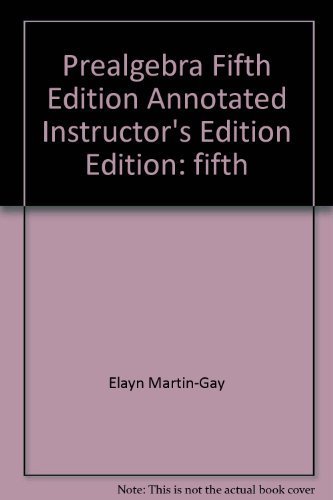 Prealgebra Fifth Edition Annotated Instructor's... B011SK67CU Book Cover