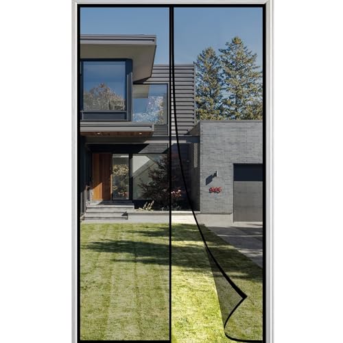 Mosquitera Magnetica 175x205cm Mosquitera para puerta de balcón Mosquiteras para Puertas Magnetica Fácil Instalación sin Taladrar Puerta Corredera Exterior Negro