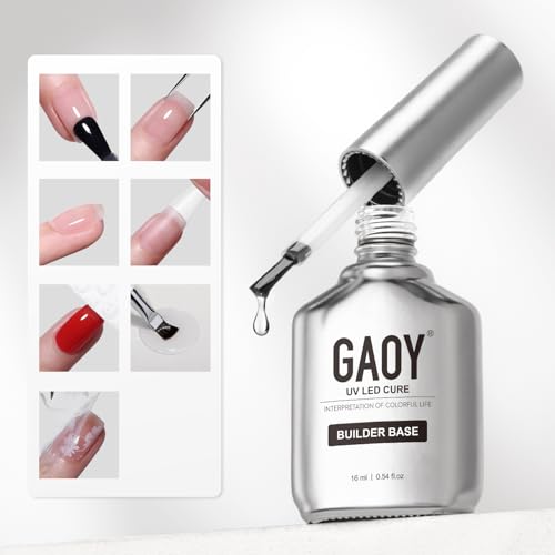 GAOY Clear Builder Gel for Nails, 16ml Rubber Base Builder ...
