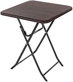 Oypla 2ft 60cm Folding Heavy Duty Outdoor Rattan Patio Garden Bistro Table