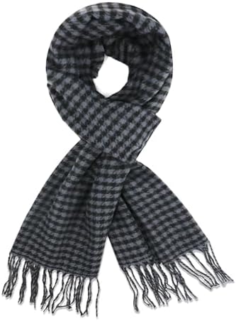 Winter Fashion Plaid Scarf for Women Men - Classic Warm Cashmere Feel Tartan Scarf Chunky Scarves