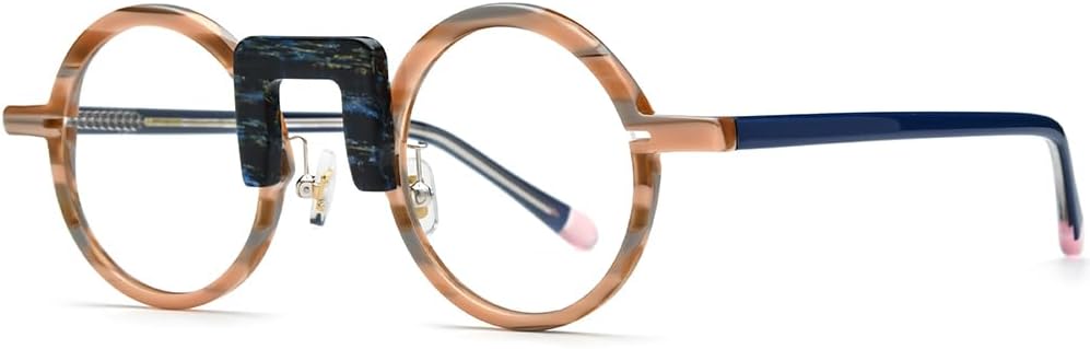 HEPIDEM Multicolor Acetate Glasses Frame Men Women Round Eyeglasses Optical Spectacles 9377 - Image 6